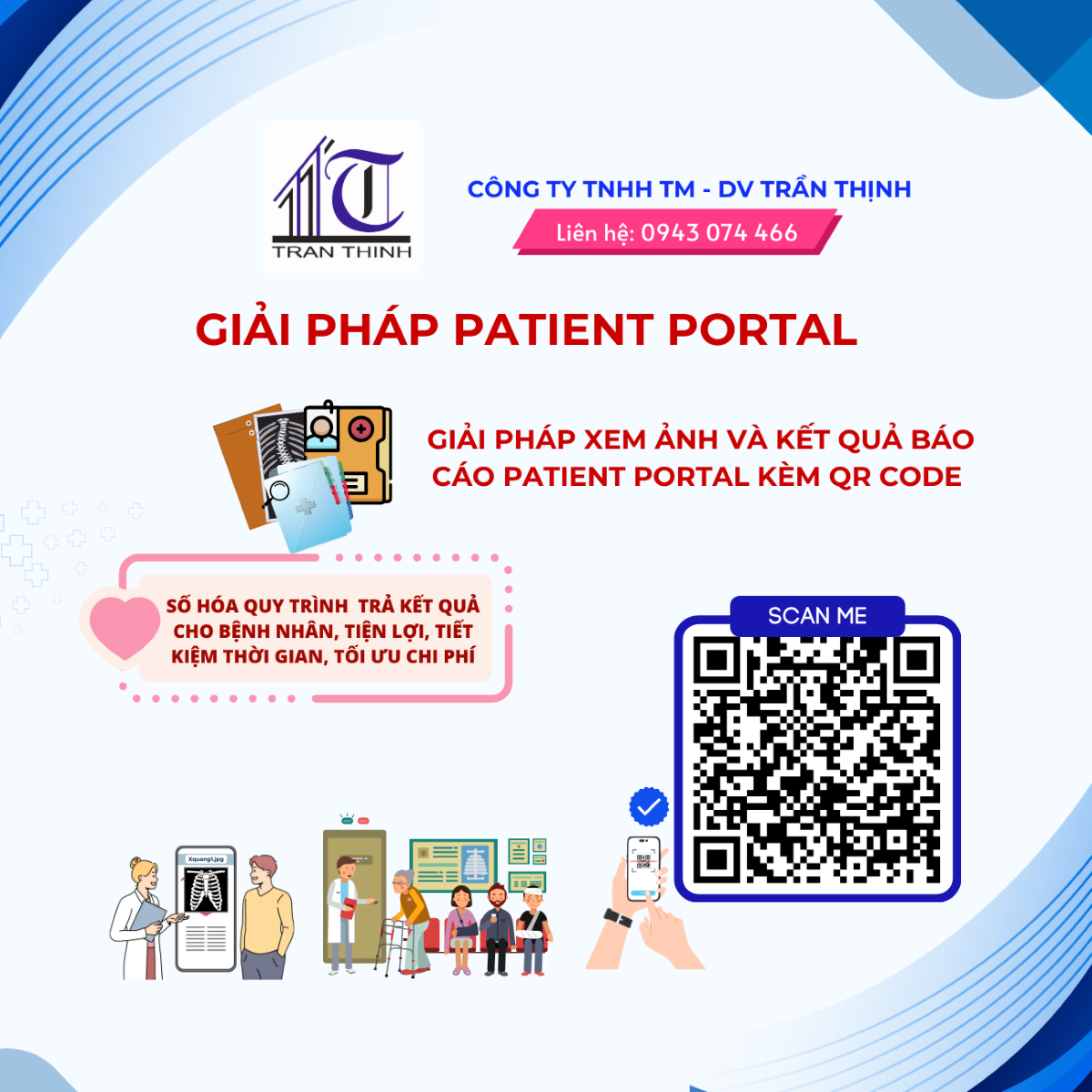 Giải pháp xem ảnh và kết quả báo cáo patient portal kèm QR code
